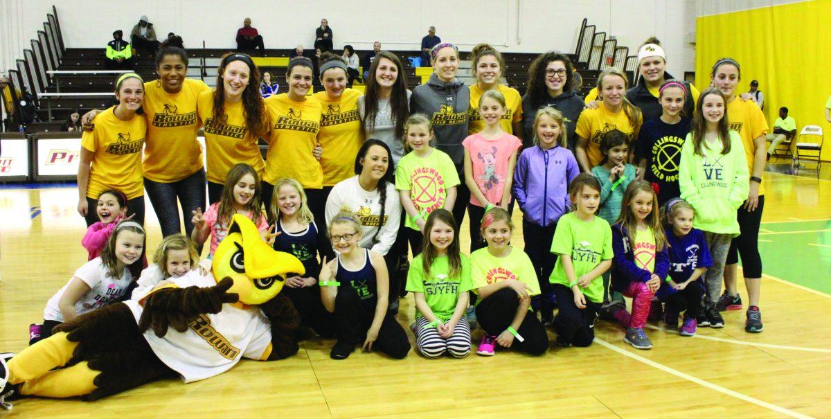 Participants in Rowan University's first celebration of National Girls and Women in Sports Day. -Photo Editor/Justin Fata.