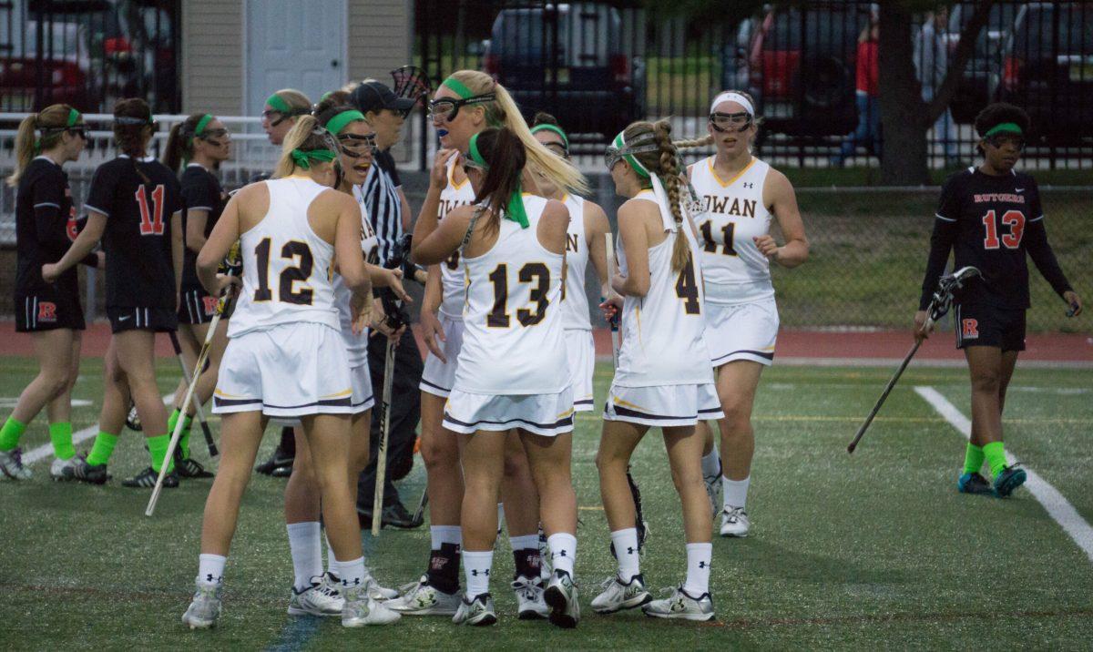 Women’s lacrosse finds themselves in second place in the New Jersey Athletic Conference with a 4-1 conference record. A win against Rutgers-Camden on April 27 tied the team’sw win total from last season. -Staff Photographer/Cole Ditzel
