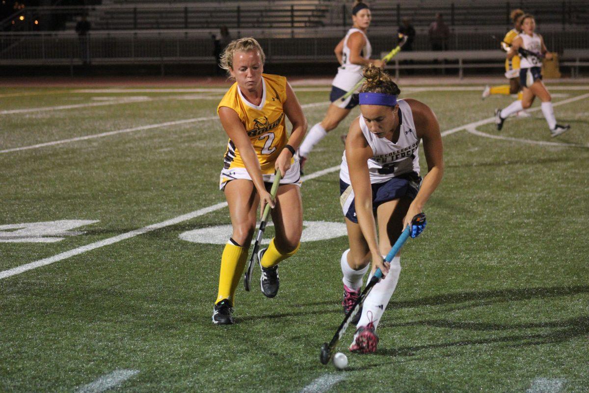 Senior defender Erica Faraone looks to steal the ball against TCNJ on Oct. 4. The Profs lost to the Lions 3-2. -Photo Editor/Amanda Palma