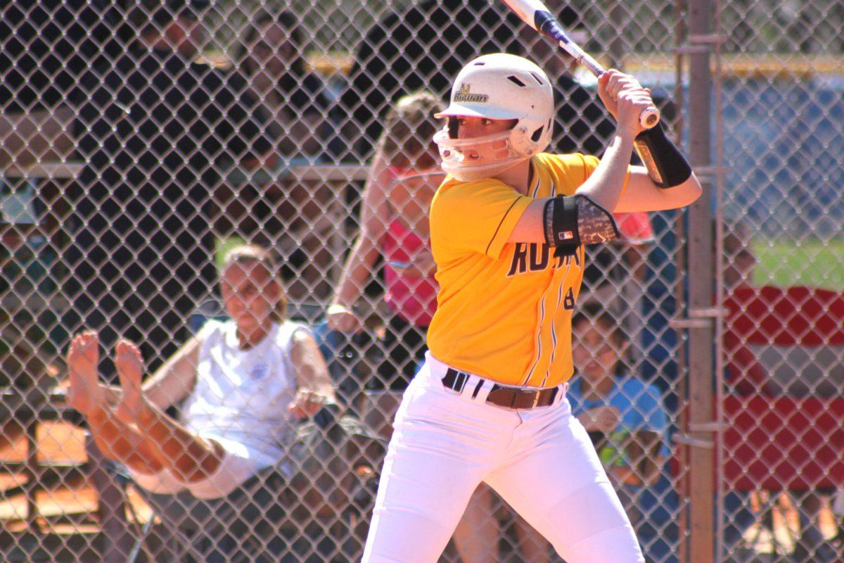 Junior Morgan Smith eyes up a pitch in a game earlier this year. Smith has 15 runs on the year. Photo courtesy of Sports Information