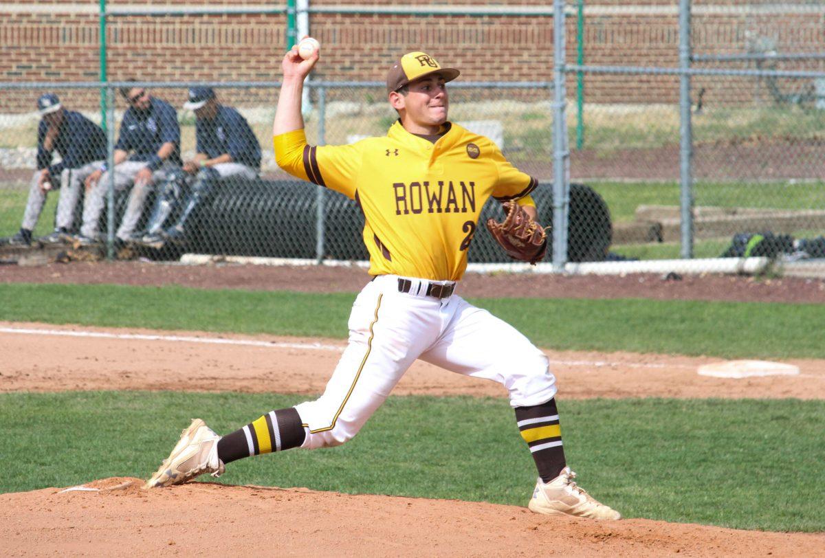 Pitcher Andrew Cartier winding up for a pitch against Kean University. Cartier is 4-2 on the year with a 1.66 ERA. Photo Editor/Amanda Palma