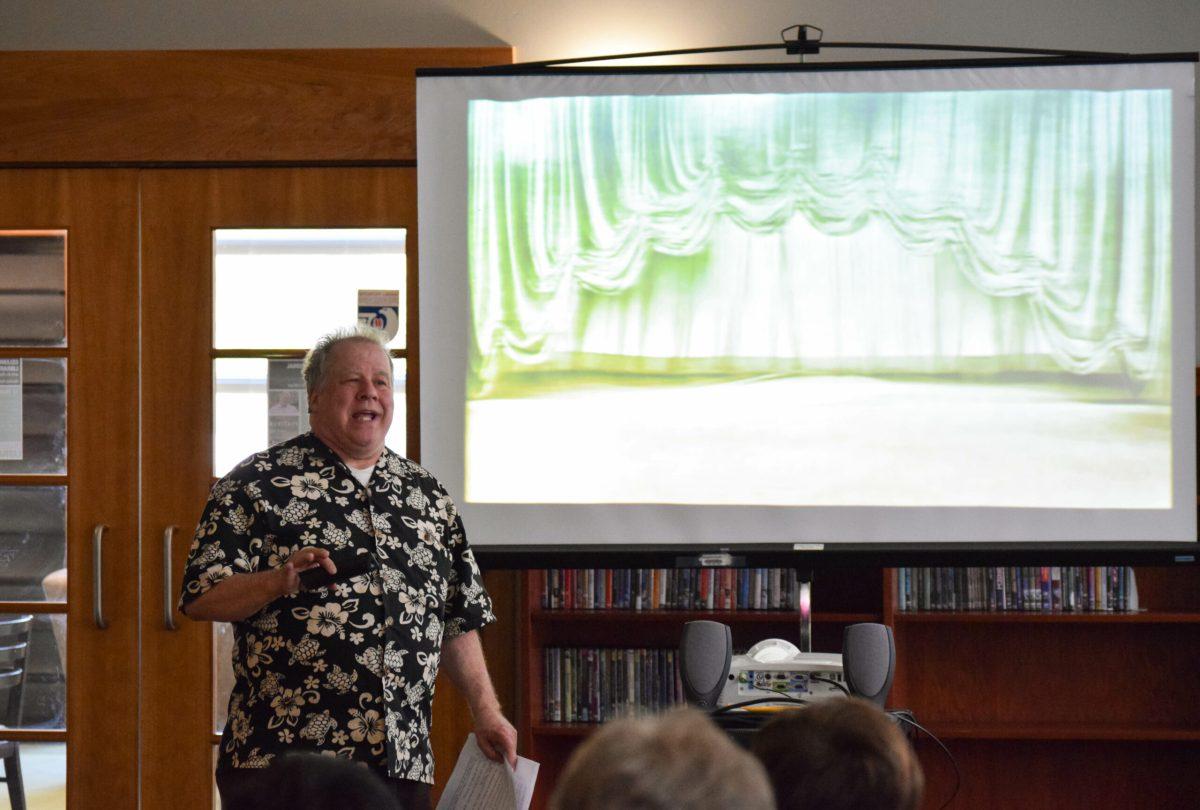 Dr. David Bianculli talks about the history of television during his presentation, 