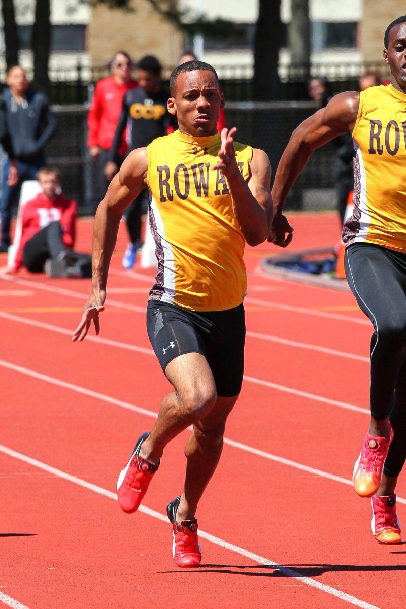 Senior Dior Hightower runs during the Oscar Moore Invitational on April 8. Hightower was part of the 4x100-meter relay that placed second at the Hopkins/Loyola Invitational this past weekend. -Photo courtesy of Sports Information