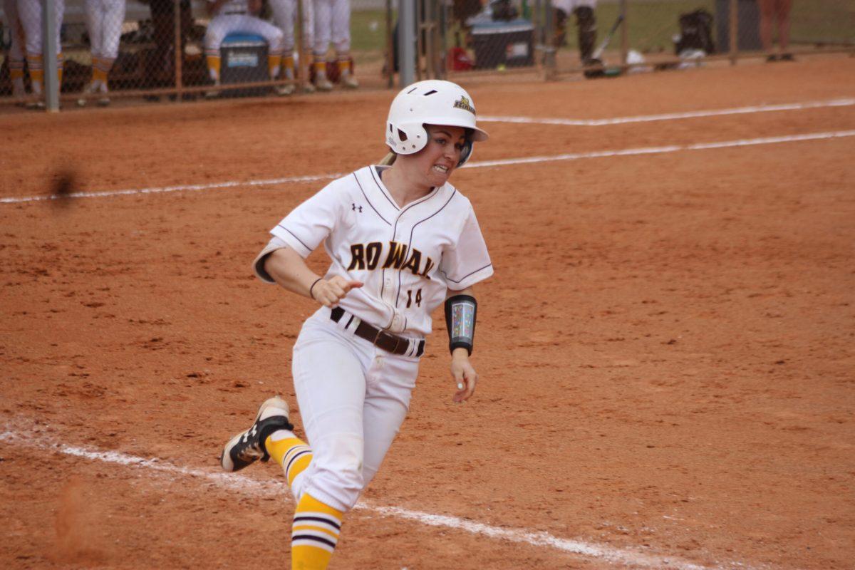 Sophomore Gianna Genello rounds the bases in a game earlier this year. She scored a run in the doubleheader against Stockton on April 5. - Photo Courtesy of Sports Information