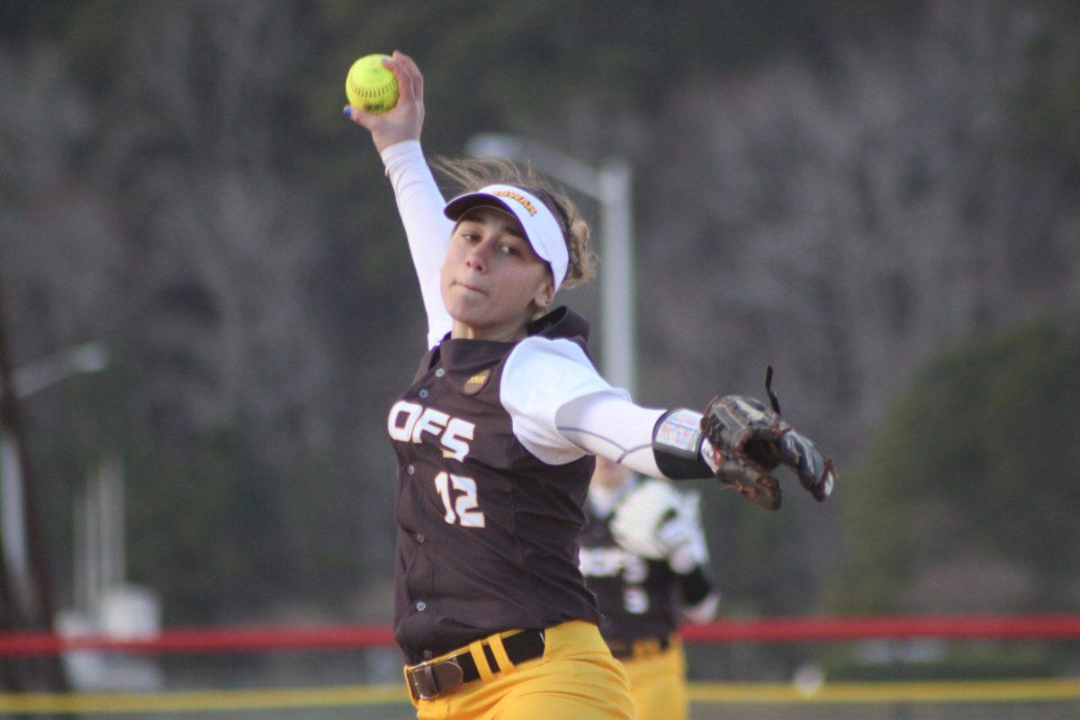 Freshman Jesse DeDomenico delivers a pitch earlier this year. DeDomenico is 10-1 on the year with a .28 ERA. -Photo courtesy of Sports Information