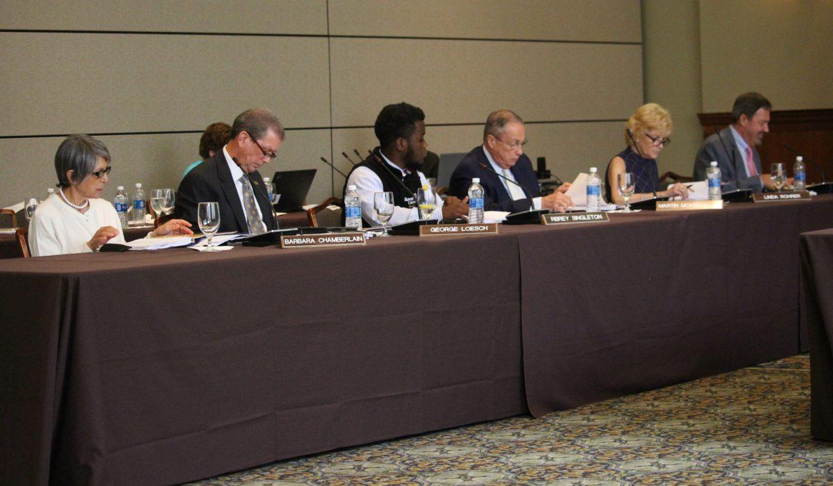 Members of the Rowan University Board of Trustees at a meeting held on September 13, 2017. -Photo Editor/Amanda Palma