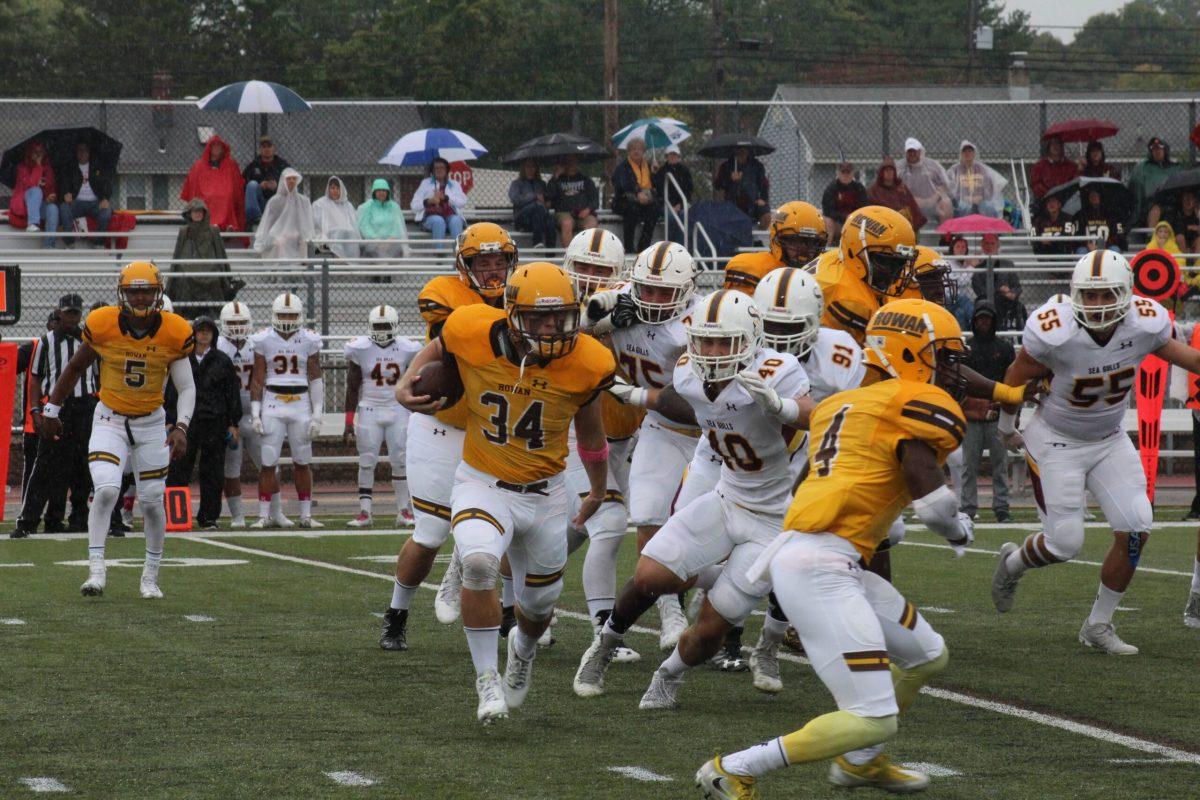 Junior running back Anthony Diorio takes a handoff against Salisbury University last year. Diorio had 165 yards rushing on 30 carries in the Profs' 6-0 win against Widener on Saturday. -File Photo