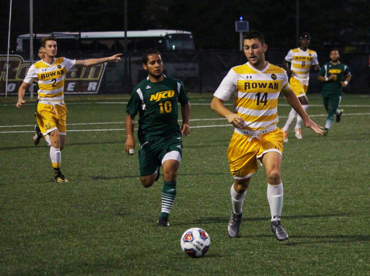 Senior midfielder Jake Connors looks to go on an attack against New Jersey City University last week. The team would win, 6-0. Photo Editor/Amanda Palma