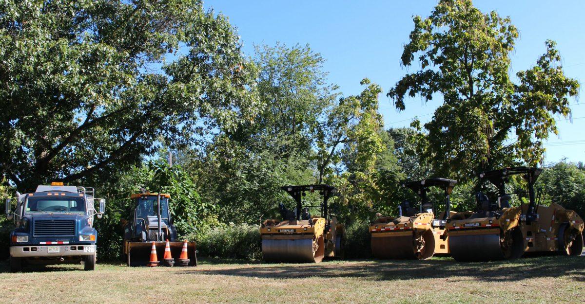 Construction equipment sits outside of Triad Hall. -Photo Editor/Amanda Palma