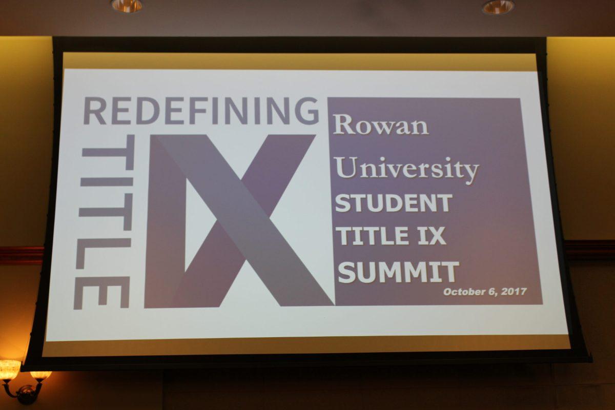 A title slide display from the Redefining Title IX Student Summit on Friday, October 6th, 2017