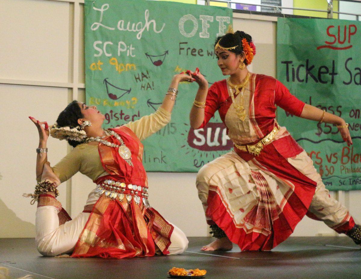 Indian classical dancers Arpita Mukherjee and Baishali Kanjilal perform. -Staff Photo/Maria Morales