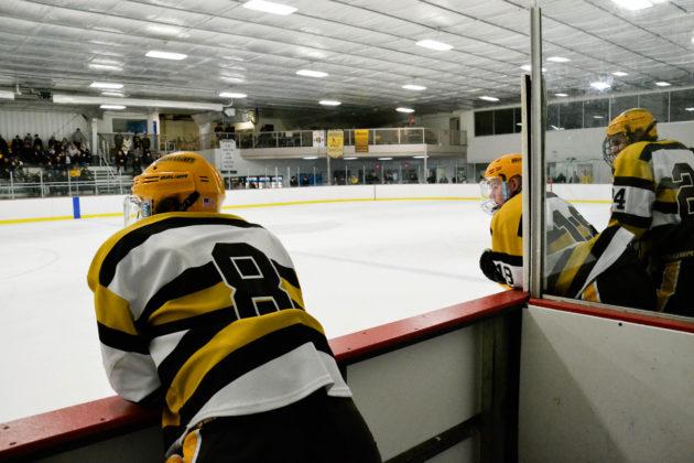 A pair of Rowan players look on as their team goes against Penn State earlier last season. Photo Editor/Nicole Mingo