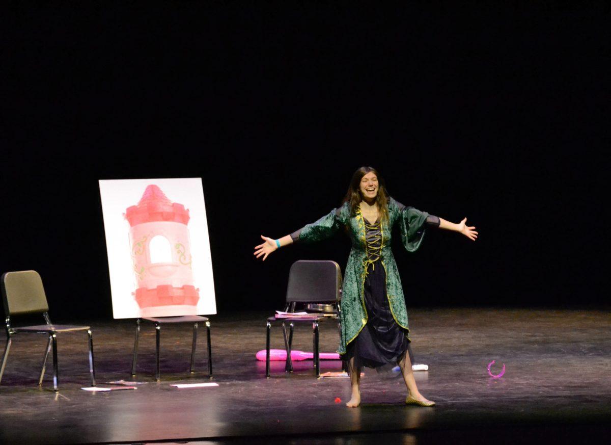 First place winner of the individual lip sync, Princess Ellen Wesley performs on stage. -Photo Editor/Nicole Mingo