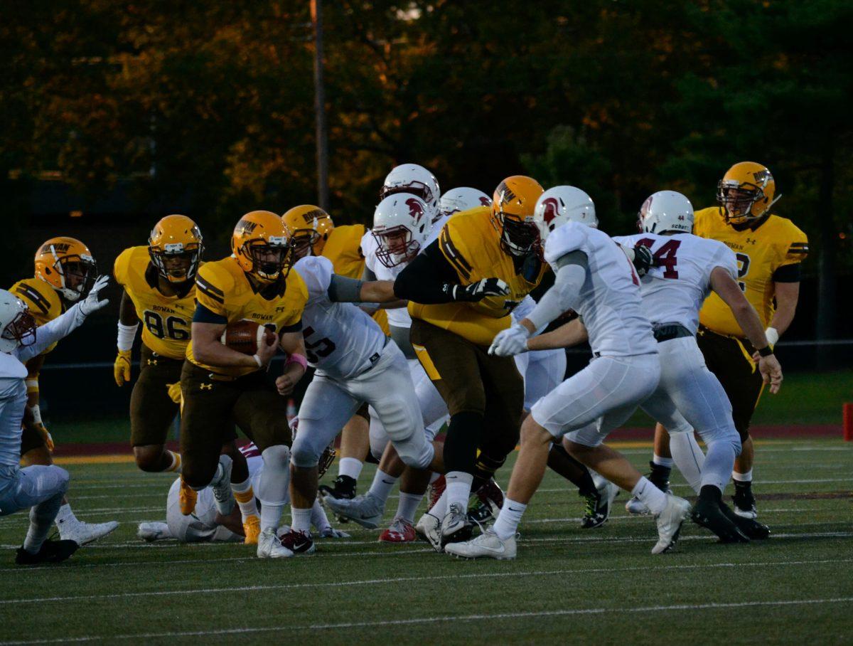 Junior running back Anthony Diorio in a game earlier this year against Southern Virginia University. The Profs head into the bye 3-2 overall and 2-2 in the NJAC. Photo Editor/Nicole Mingo