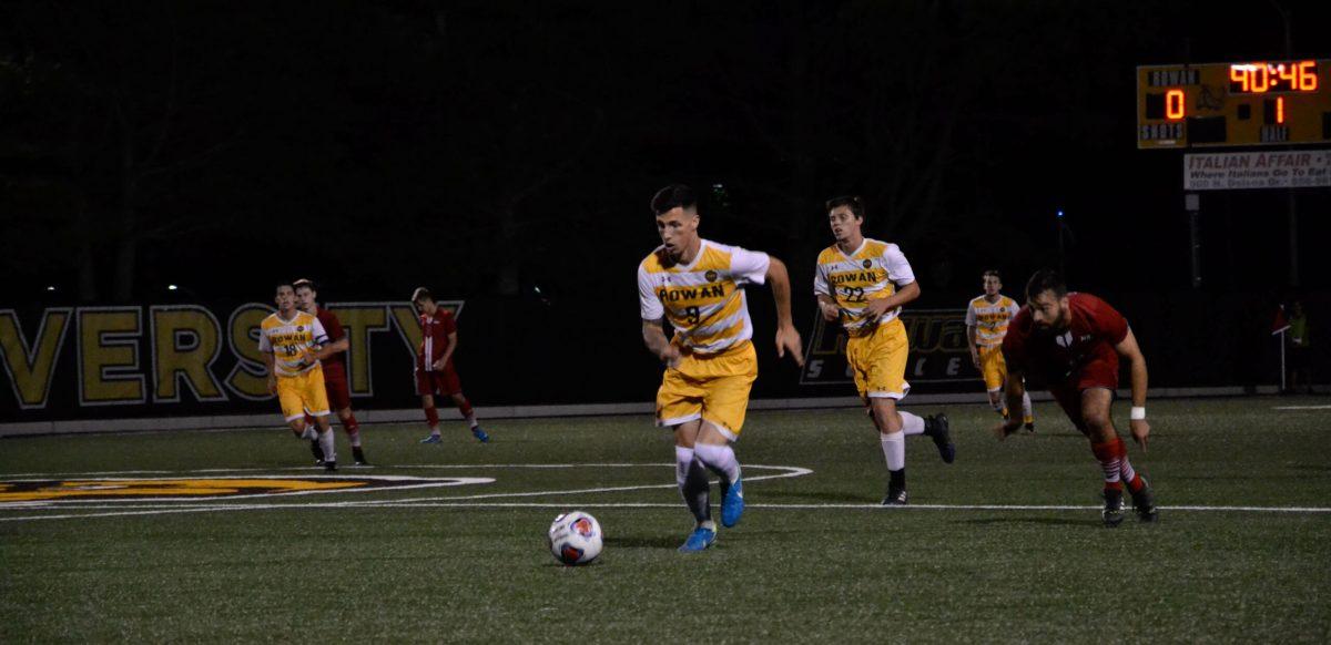 Men's soccer sophomore forward Matt Hendrickson on the attack last week against Montclair State. Hendrickson has two game-winning goals on the season, including this past weekend's winner against Rutgers-Newark. Photo Editor/Nicole Mingo