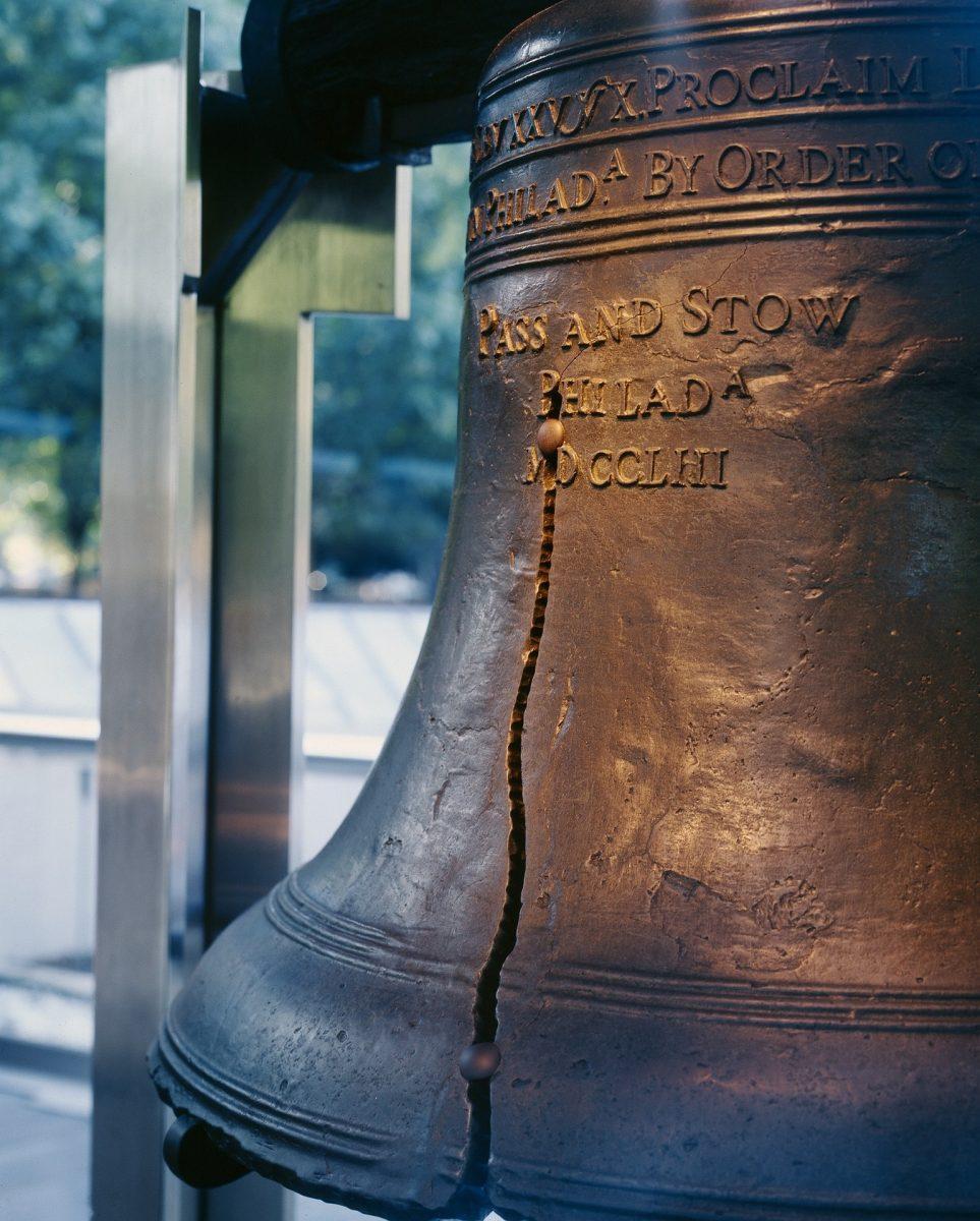 The Liberty Bell, located at the Liberty Bell Center in Philadelphia, PA. Photo courtesy of pixabay.com user "skeeze." 