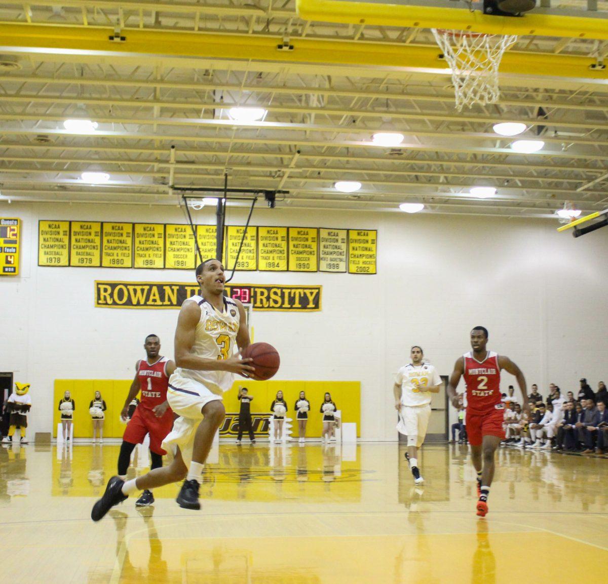 Senior TJ Booth goes up for a basket during a game last year against Montclair State University. Booth is a team captain this year. Photo Editor/Amanda Palma