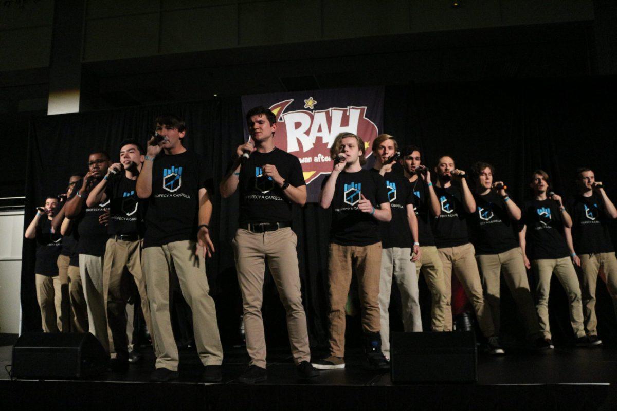 Rowan's Profecy a capella group performs. -Staff Photo/Maria Morales