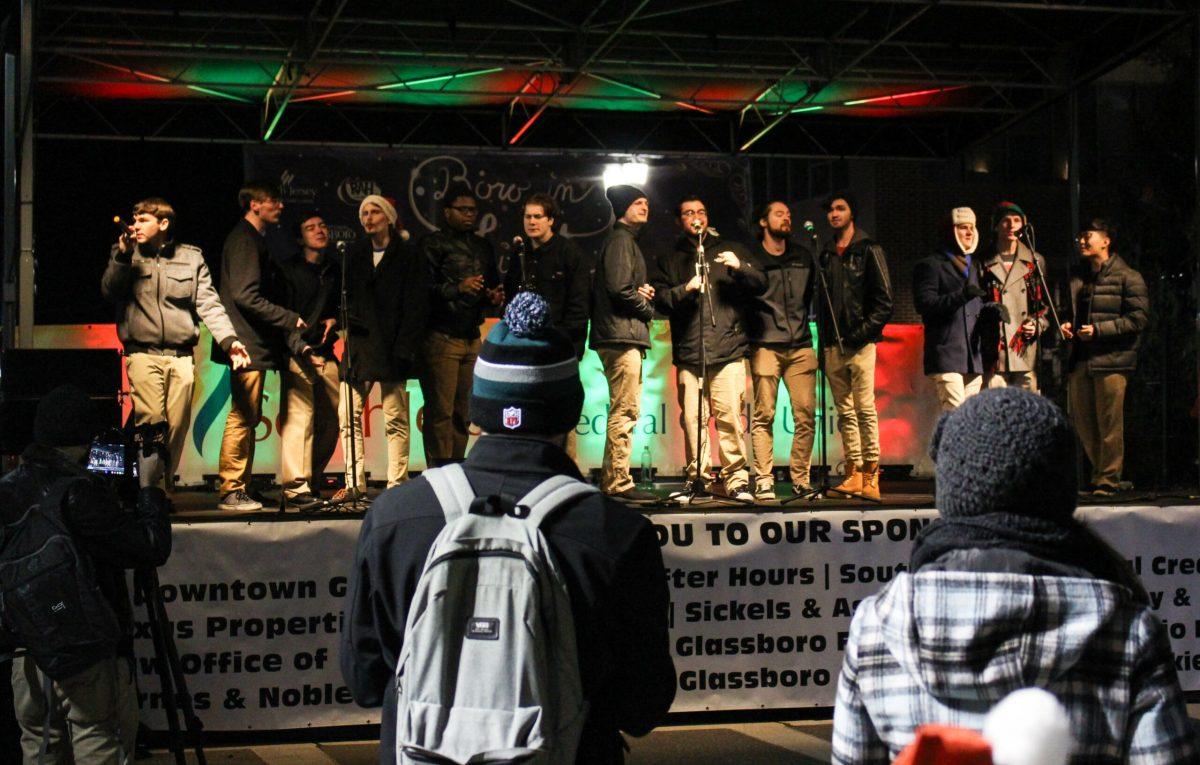 Rowan Acapela Group Profecy performs on Rowan Boulevard at Boro in Lights on December 1, 2017. -Photo Editor/Amanda Palma