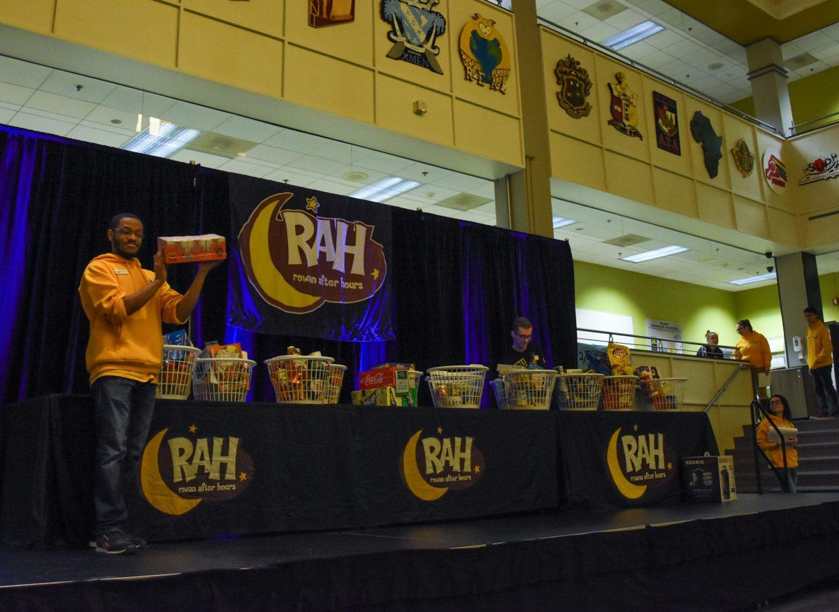 Bingo callers on stage display items up for grabs at RAH Bingo on Saturday, Jan. 20, 2018 at the Student Center. -Photo Editor/Nicole Mingo