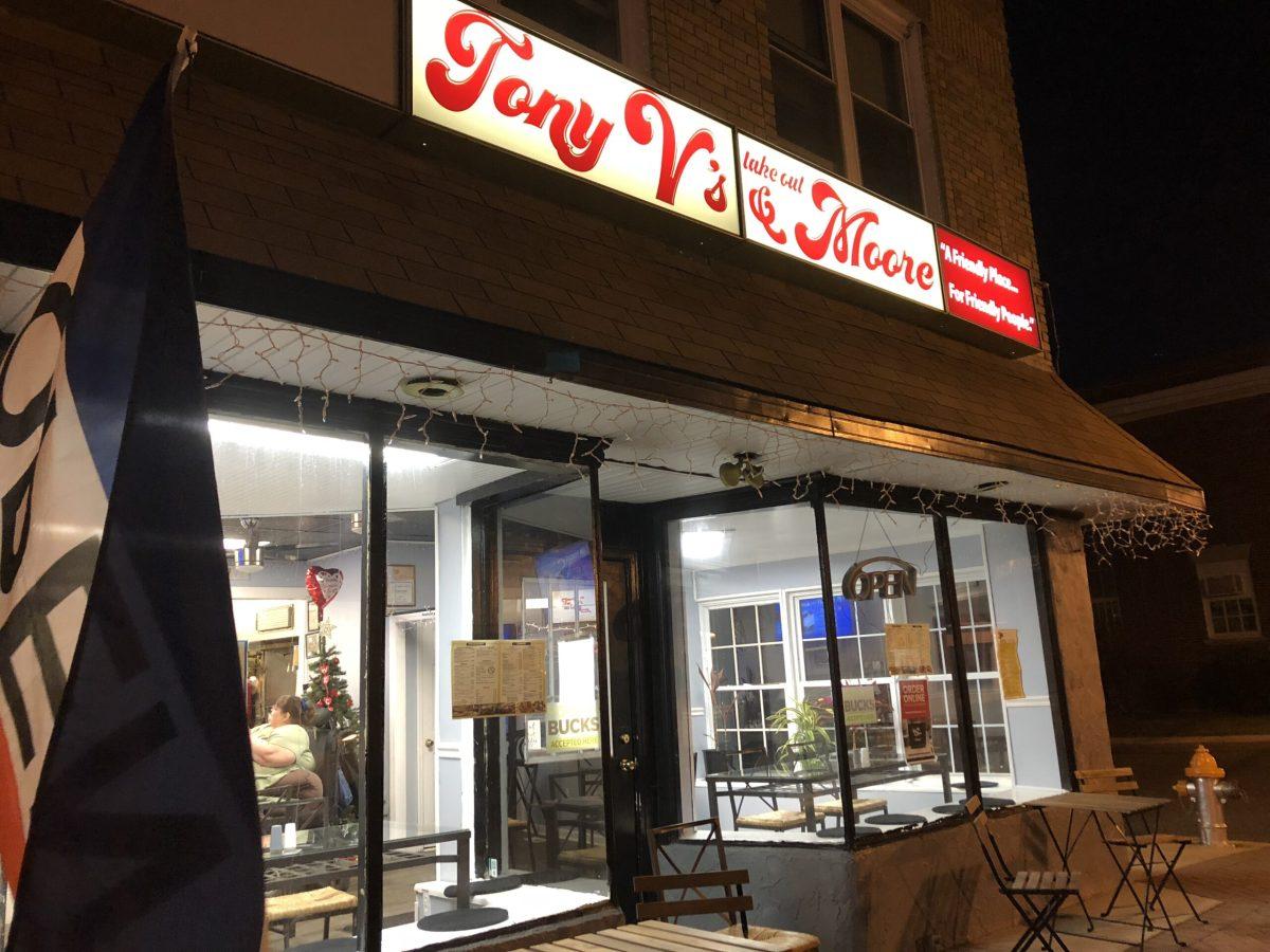 Tony V's take out and Moore on High Street West on February 20, 2018. -Staff Photo Justin Decker