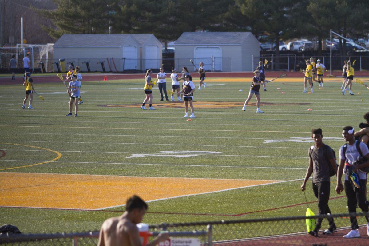 The Rowan women's lacrosse team taking a practice in during the preseason. They began 2018 off with a 11-10 win over Ursinus. Assistant Photo Editor/Miguel Martinez