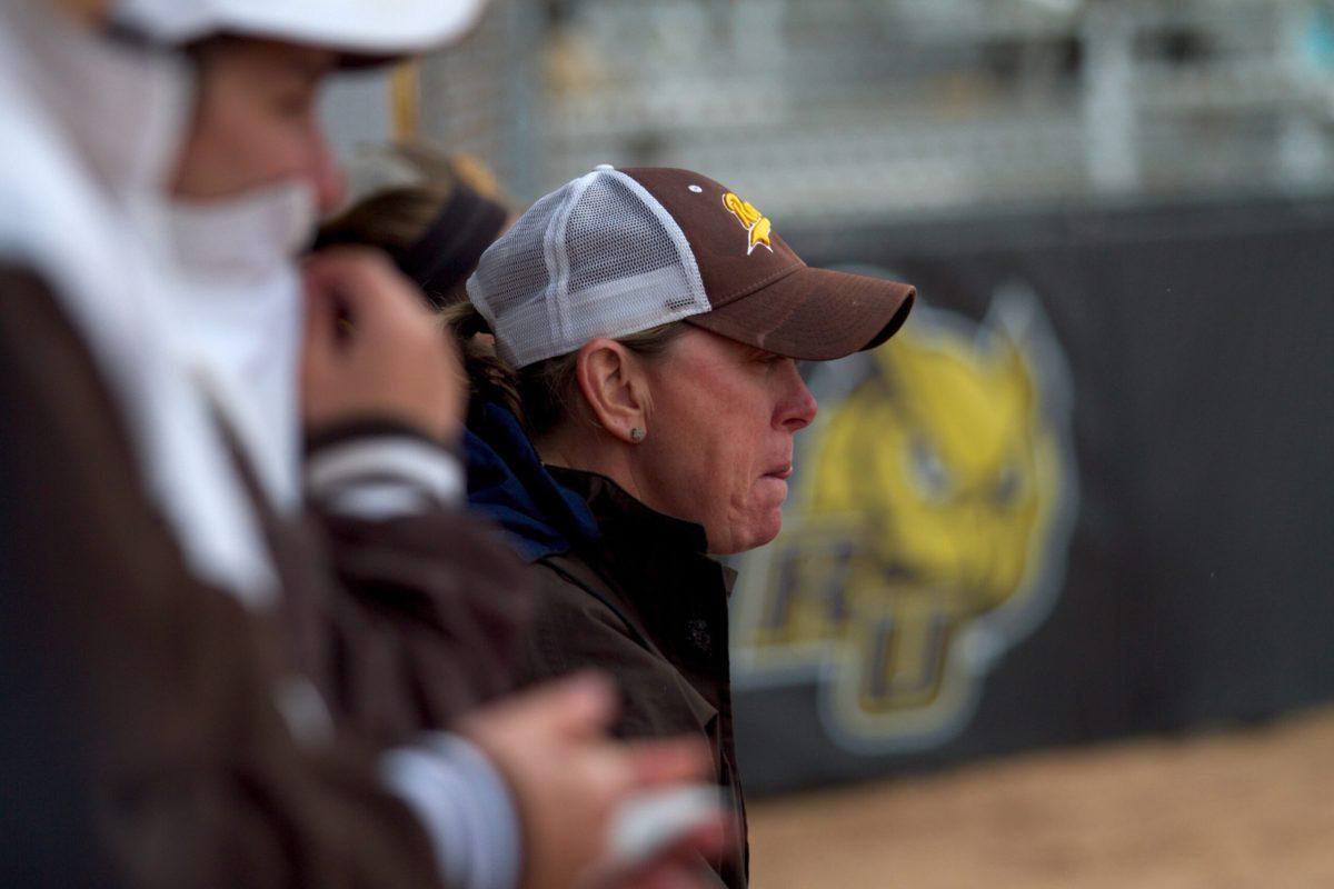 Head coach Kim Wilson look son during a game. Wilson is in her 22nd year and has six NJAC Championships with the Profs. Assistant Photo Editor/Miguel Martinez