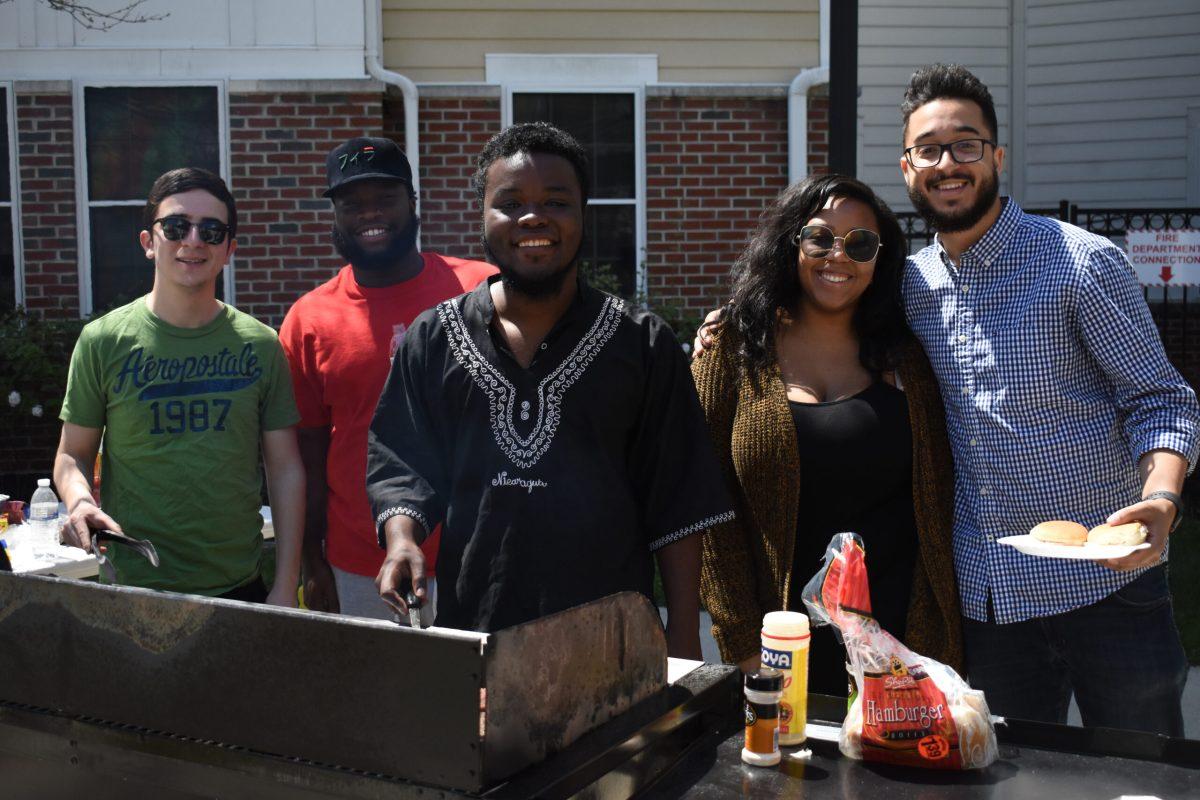 (L to R) Joseph Iobine, G Samuels, Rbrey Singleton, Diamond Bolden and Kayshen Morel enjoy Robofest on Monday, April 23rd. -Assistant News Editor/Mackenzie Fitchett