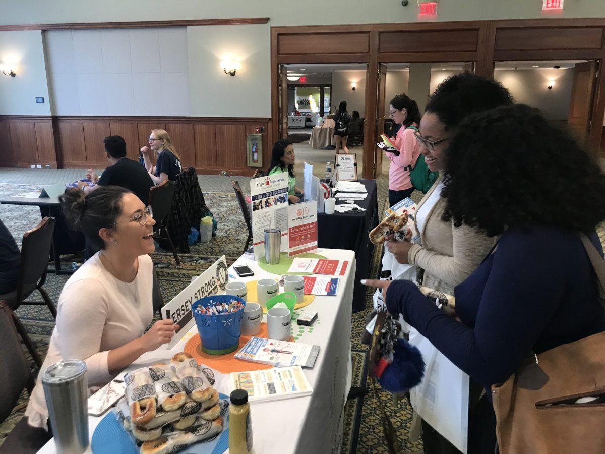 Students stop by the Jersey Strong table at the Volunteer Fair on Thursday, Sept. 13, 2018 in the Eynon Ballroom. -Contributor/Dijon Johnson