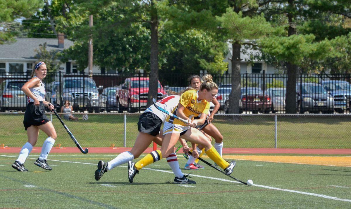 Senior forward Rachel Galante goes for a shot against Haverford College last year. Photo courtesy of Nicole Mingo. 