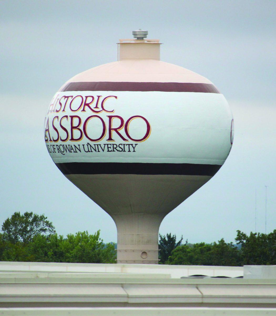 The water tower at Rowan University notes the connection with Glassboro. -Multimedia Editor/Miguel Martinez