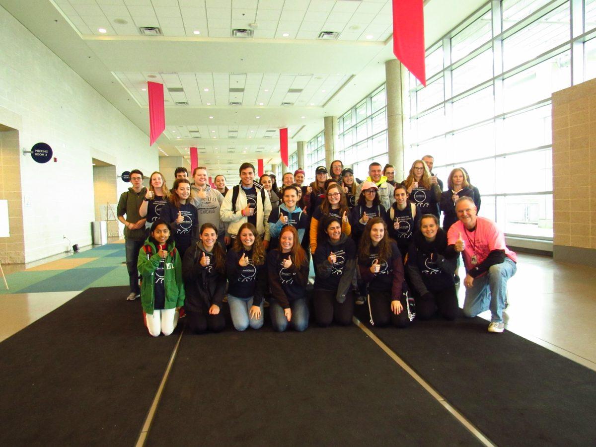 Rowan university students gathering together for a trip to help clean up the Wildwood beaches. -Photo courtesy of Naveen Khan