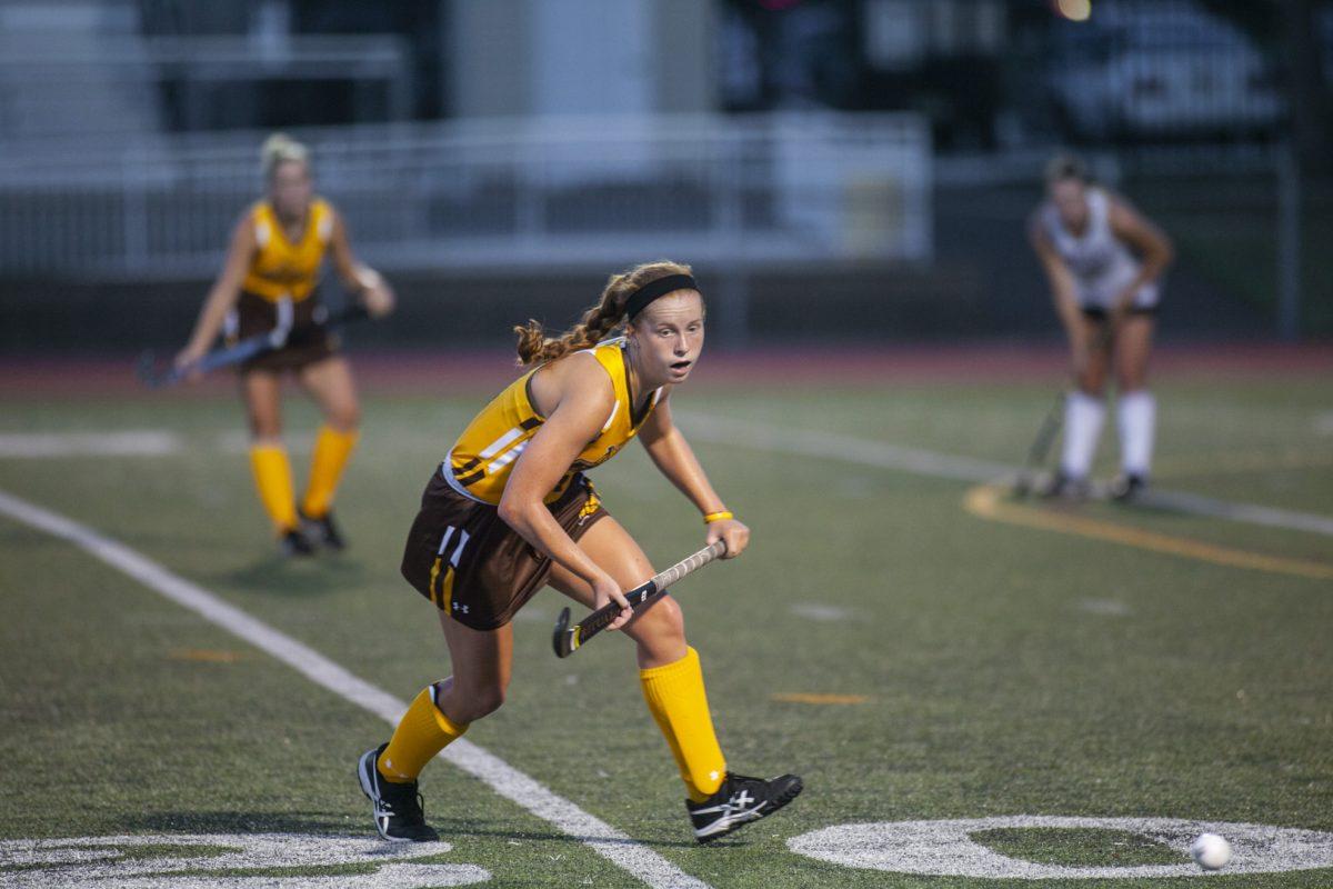 Freshman forward Bridget Guinan looks to take control of possession earlier this year. Multimedia Editor/Miguel Martinez