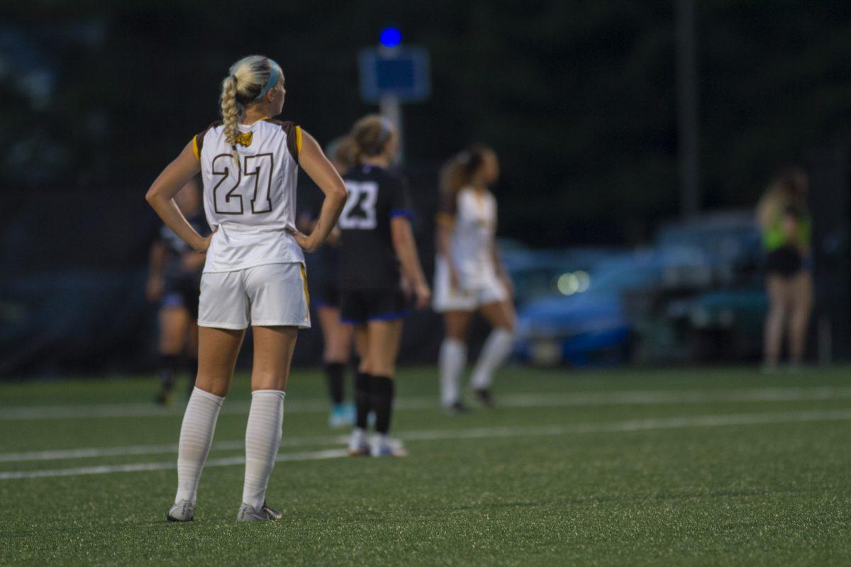 Junior back Casey Lubonski looks onto the field in a game earlier this year. Multimedia Editor/Miguel Martinez.