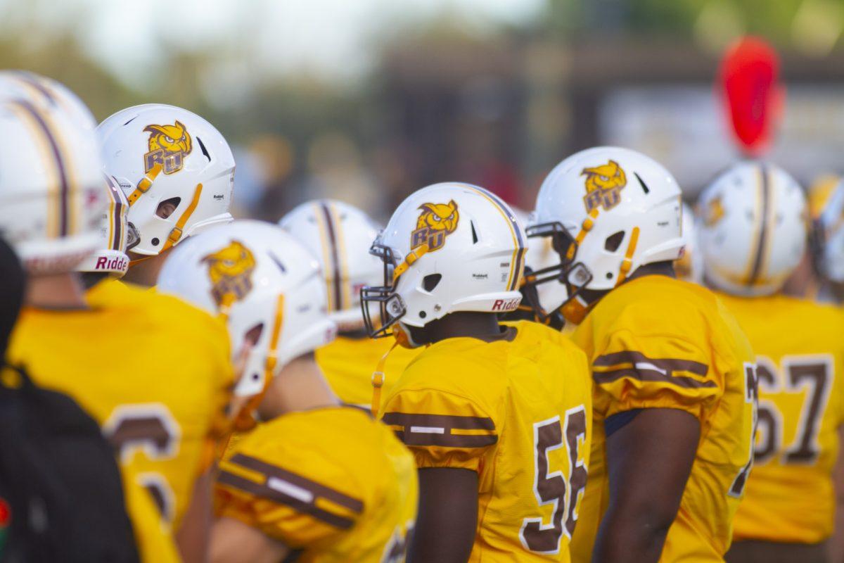 The Rowan football team huddles up. The Profs head into their Week 6 bye week with a 3-2 record. Multimedia Editor/Miguel Martinez