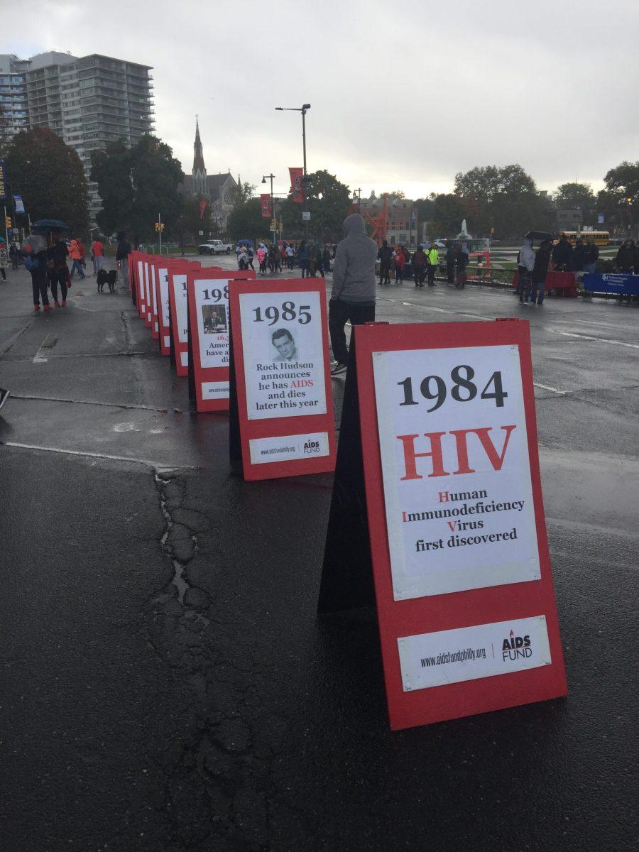 Rowan University students who are a part of oSTEM join in marching to cure aids in Philly this weekend. -Contributor/Vince Ceraso