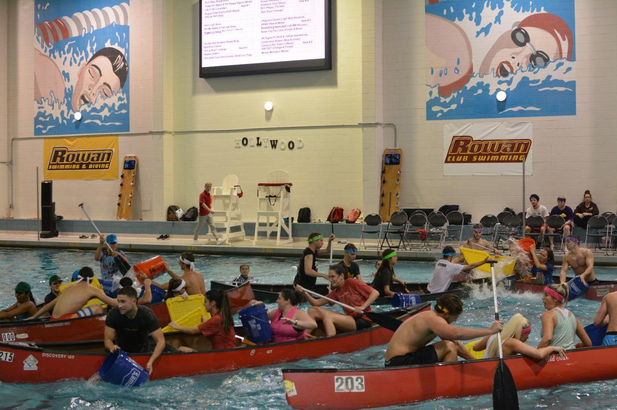 The Battleship Competition for homecoming week gave students the chance to battle it out on the water. -Contributor/Mohammed Hassanin