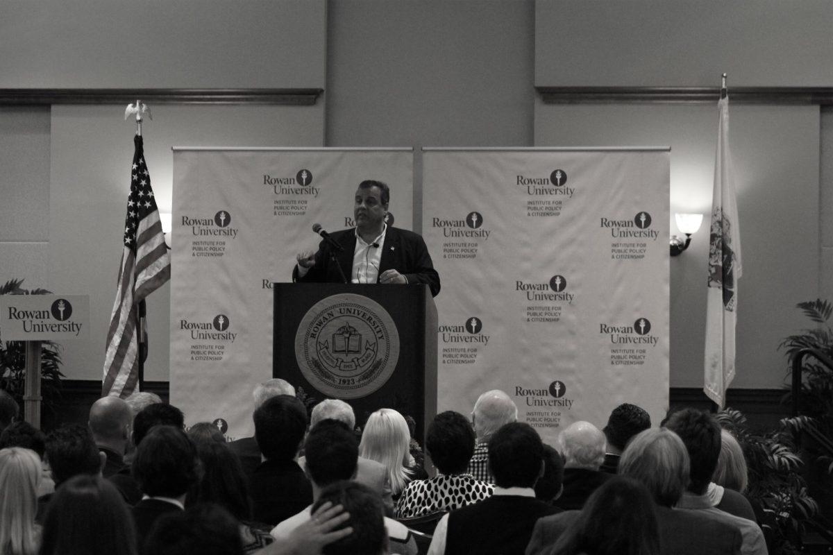 Chris Christie speaks at Rowan University on his ideas of the future of the Republican Party. Graphics Editor/Amanda Palma