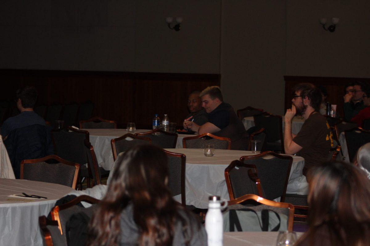 Students enjoy "The Godfather" while dining in Italian-style at the Chamberlain Student Center. - Arts & Entertainment / Tara Lonsdorf