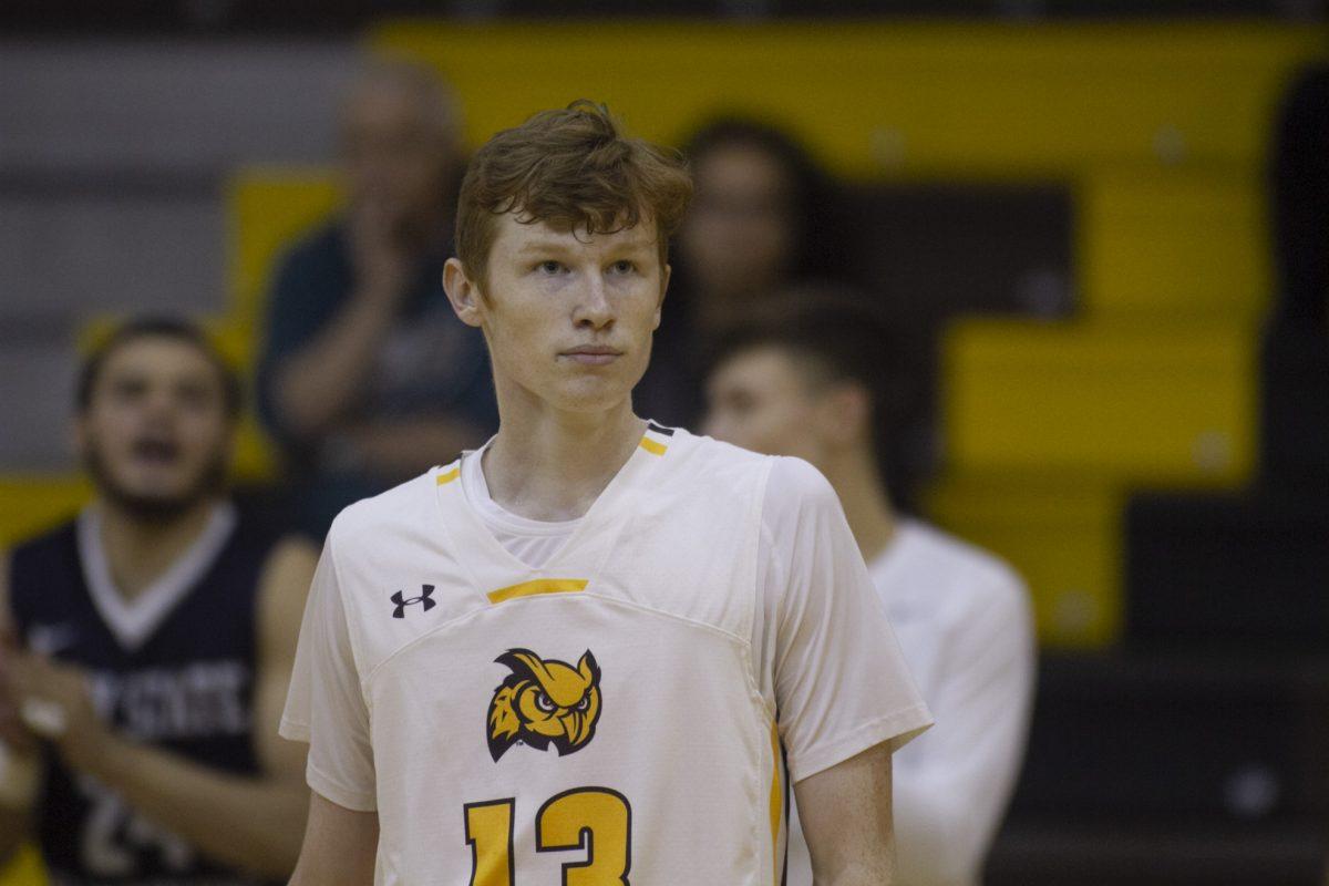 Freshman Connor Dickerson during the LaScala's Fire Tip-Off Tournament. Dickerson scored 17 points in each game to help lead the Profs to a 2-0 start to the season. Multimedia Editor/Miguel Martinez