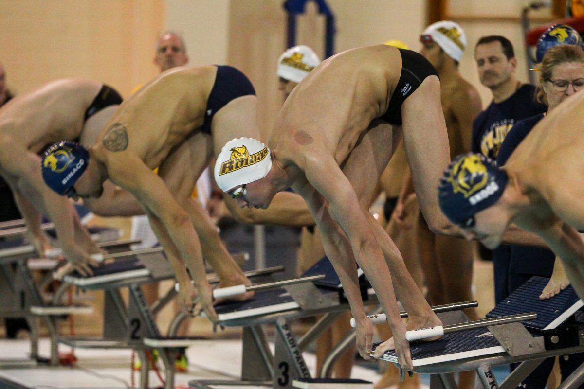 Sophmore Kevin Gillooly gets ready for an event earlier this year. Photo courtesy of Rowan Athletics.