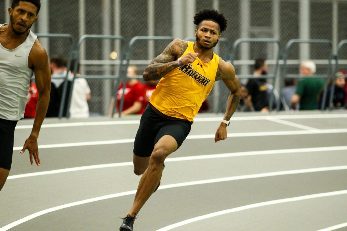 Shai Mumford competes in an event earlier this year. Photo courtesy of Rowan Athletics