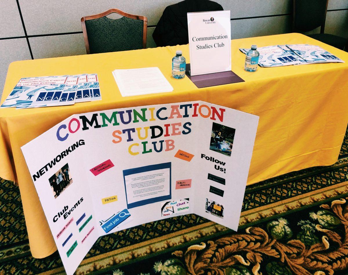 The Communications studies club set up at the College of Communication and Creative arts Career Fair. -Staff writer/Maggie Leenas