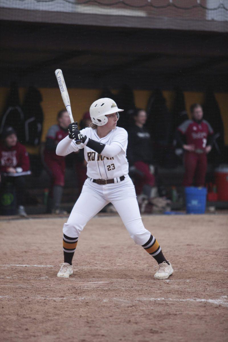 Sophomore catcher/infielder Christina Guarino takes an at-bat in a game last season. She had two RBIs and a double against Farmingdale State during the Florida trip. Multimedia Editor/Miguel Martinez