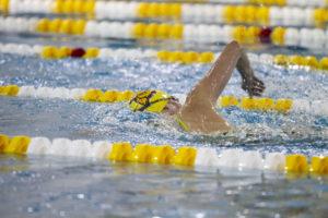 The Rowan women's swimming and diving team preparing for the WPI Gompei Invitational earlier this year. Multimedia Editor/Miguel Martinez