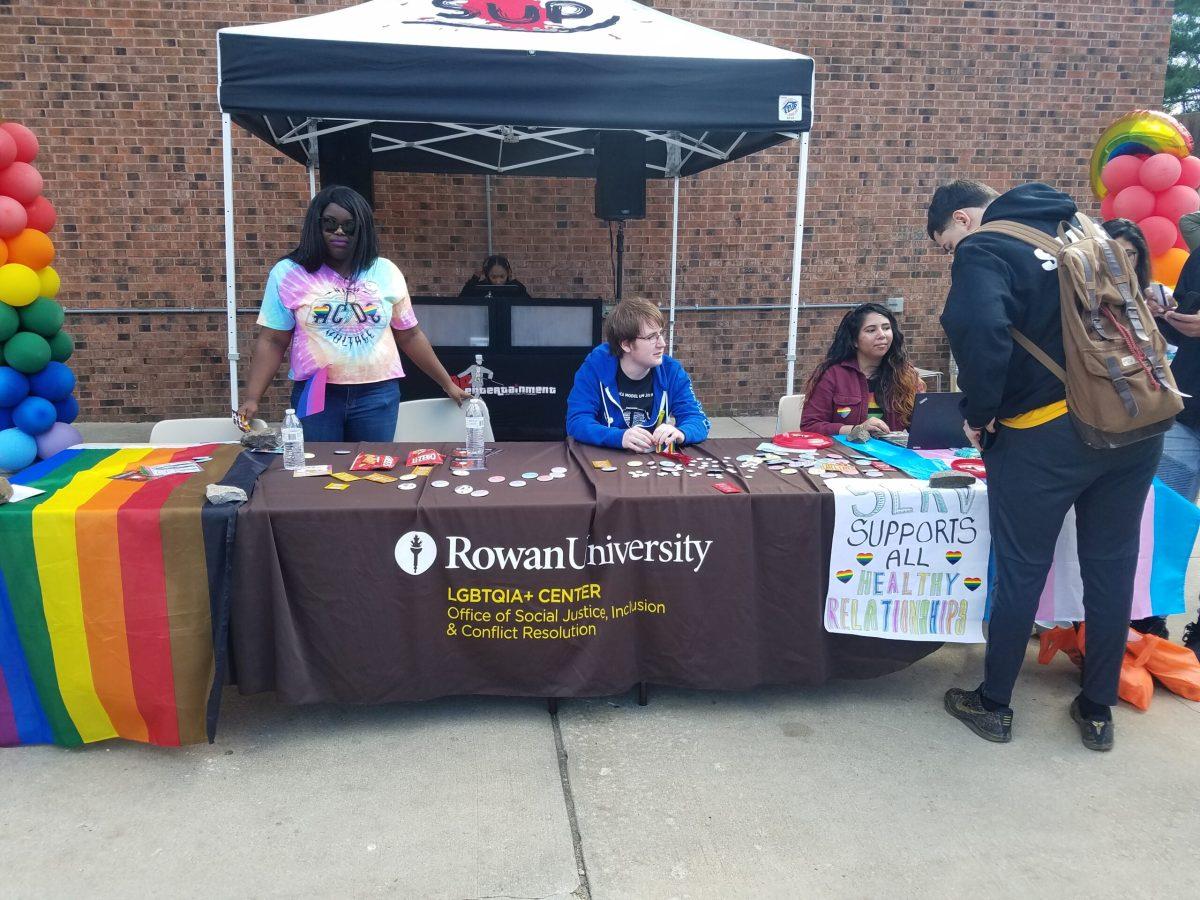 The Rowan University LGBTQIA+ center set up on the student center back patio. Staff Writer /  Lindsey  D'Ambrosio