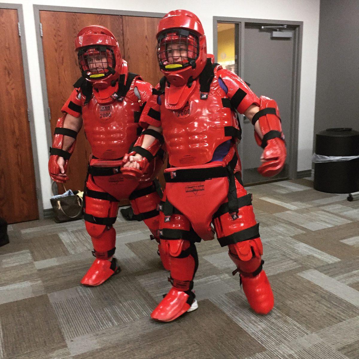 Members of the Rowan police force prepare to train participants at the semesterly Rape Aggression Defense class. -Staff Writer/Dylann Cohn-Emery