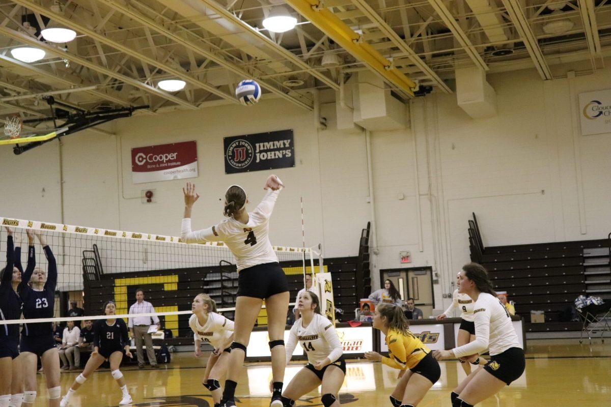 Kailey Gallagher goes up for a spike against Kean University in an NJAC matchup on Tuesday, October 2, 2018 - Multimedia Editor / Dyone Payne