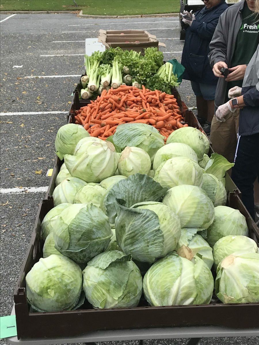 Rowan's Fresh for All program gives out a variety of fruits and vegetables each week. -Photo/Joshua Carmichael