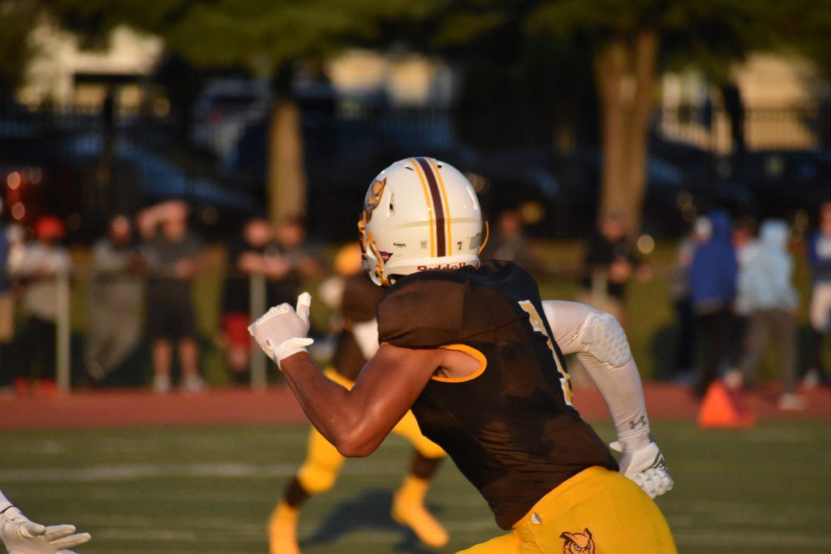 John Maldonado running a route in a game earlier this year. Photo/  Multimedia Editor Christian A Browne